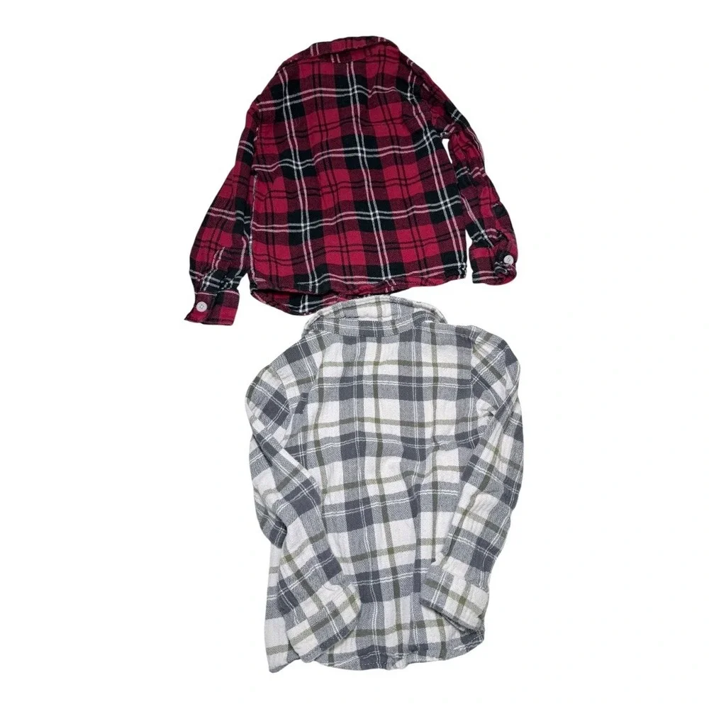 Carter's Wonder Nation Kids 3T Flannel Plaid Button Down Shirt Bundle Multicolor